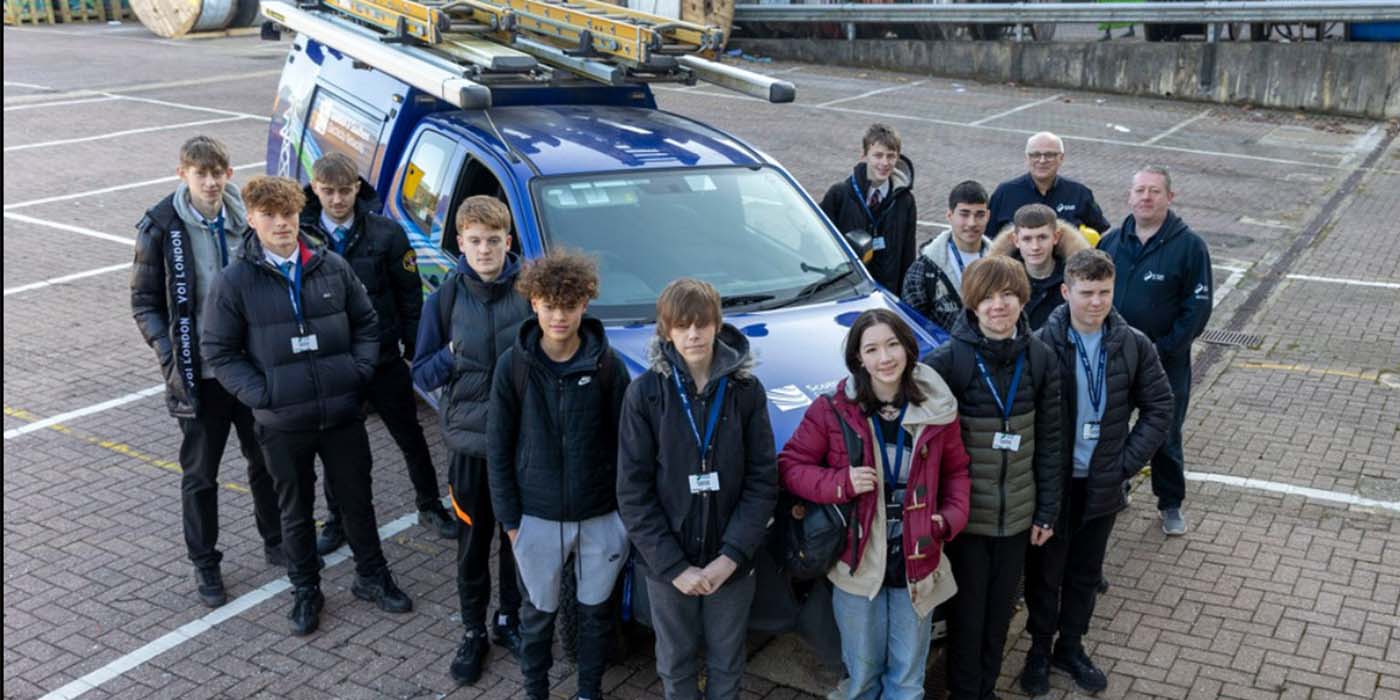 School pupils visiting Thatcham training school